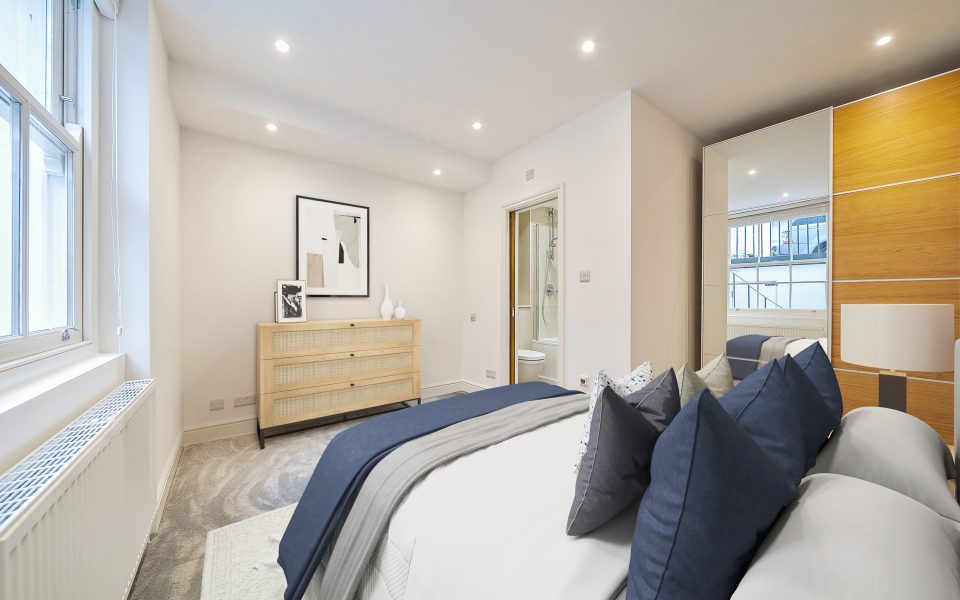 Bedroom to a modern 2 bedroom garden flat in Ifiled Road