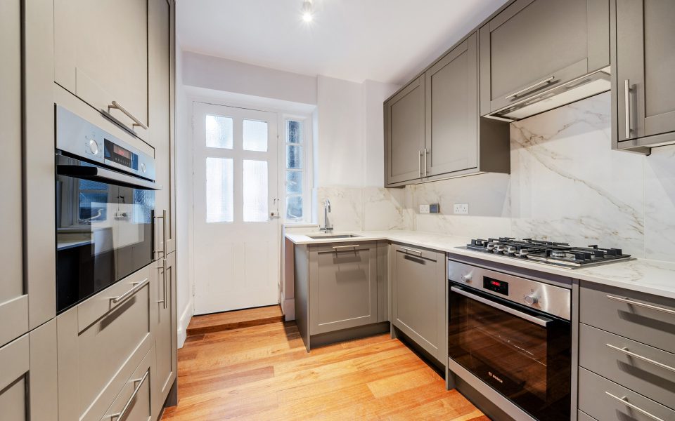 Kitchen to a Luxury Refurbished Two-Bedroom Mansion Block Apartment